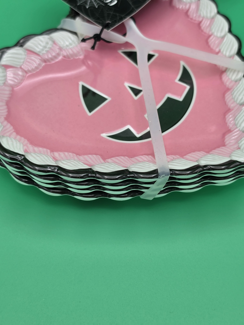 Multi Colored Heart Jack-O'-Lantern Melamine Plates - Halloween Party Pack - Picture 2 of 3